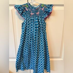 Mom & Me flamingo Smocked Dress